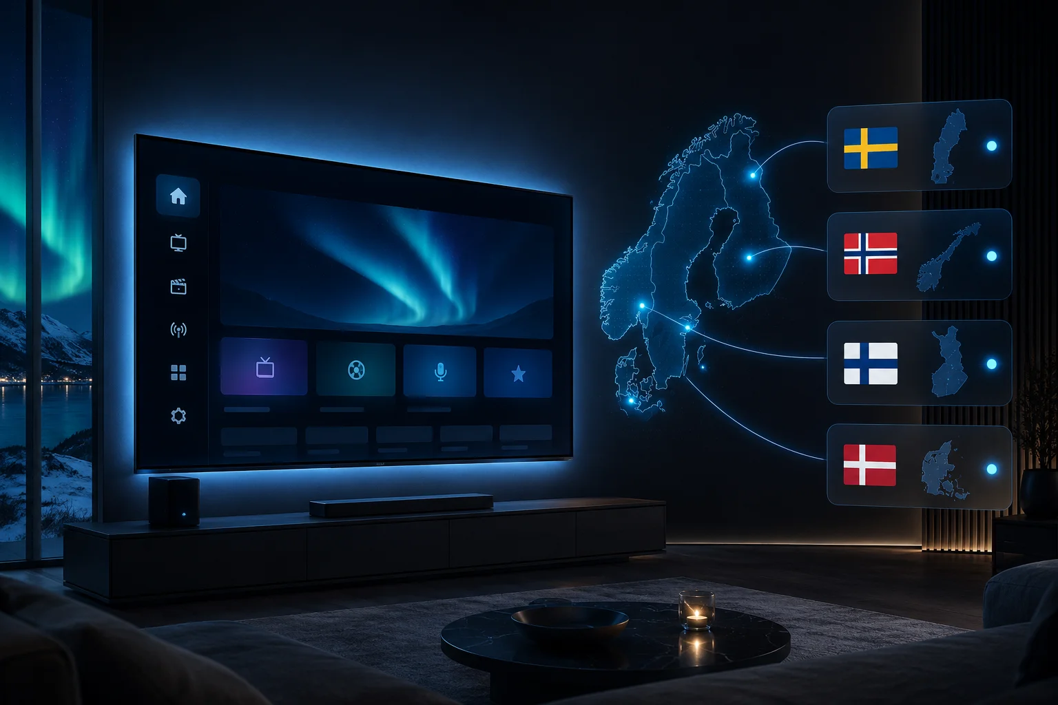 Nordic IPTV coverage across Sweden, Norway, Finland and Denmark